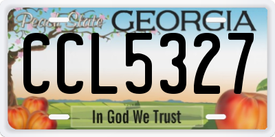 GA license plate CCL5327