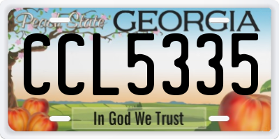 GA license plate CCL5335