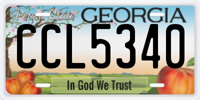 GA license plate CCL5340