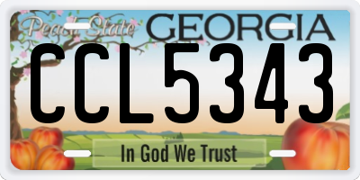 GA license plate CCL5343