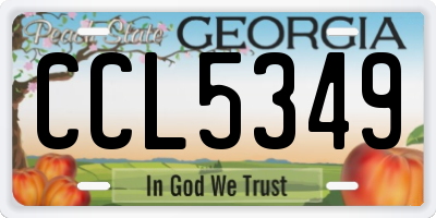GA license plate CCL5349