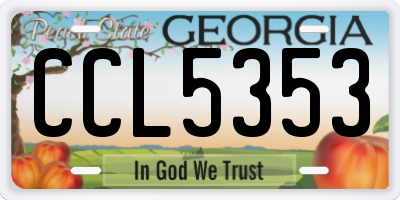 GA license plate CCL5353