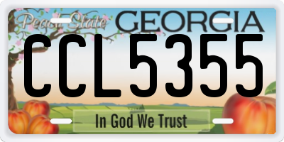 GA license plate CCL5355