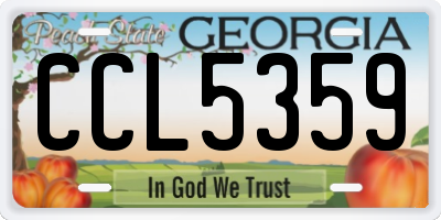 GA license plate CCL5359