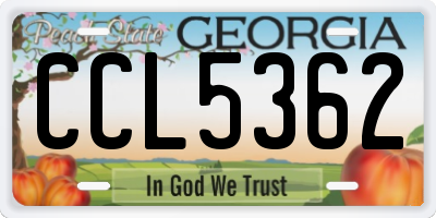GA license plate CCL5362
