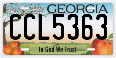 GA license plate CCL5363