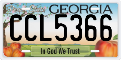 GA license plate CCL5366