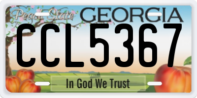 GA license plate CCL5367