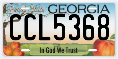GA license plate CCL5368