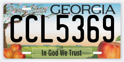 GA license plate CCL5369