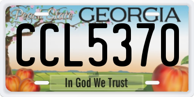 GA license plate CCL5370