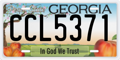 GA license plate CCL5371