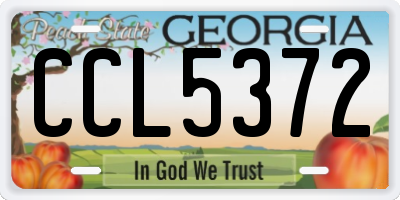 GA license plate CCL5372
