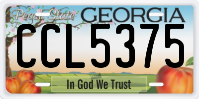 GA license plate CCL5375