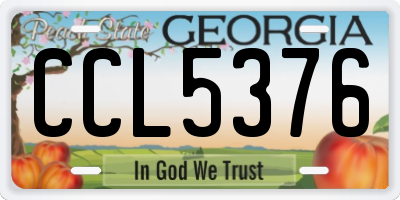 GA license plate CCL5376