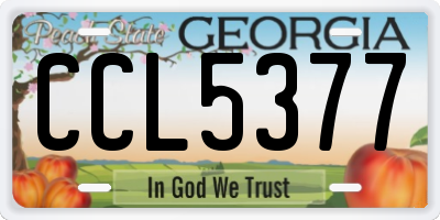 GA license plate CCL5377