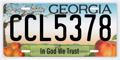 GA license plate CCL5378