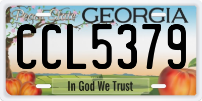 GA license plate CCL5379