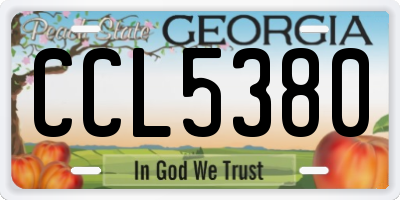 GA license plate CCL5380
