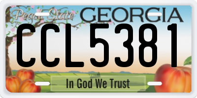 GA license plate CCL5381