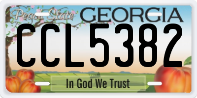 GA license plate CCL5382