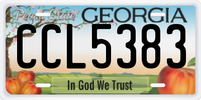 GA license plate CCL5383