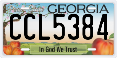 GA license plate CCL5384