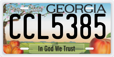 GA license plate CCL5385