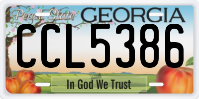 GA license plate CCL5386