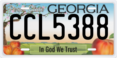 GA license plate CCL5388