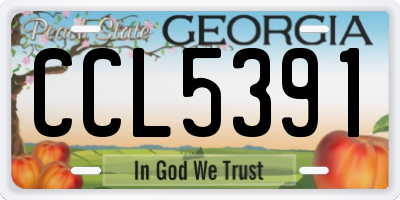GA license plate CCL5391