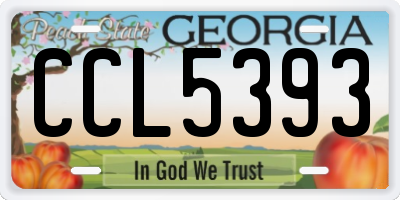 GA license plate CCL5393