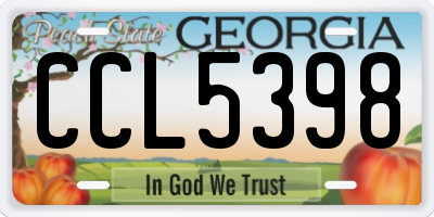 GA license plate CCL5398