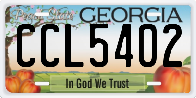 GA license plate CCL5402