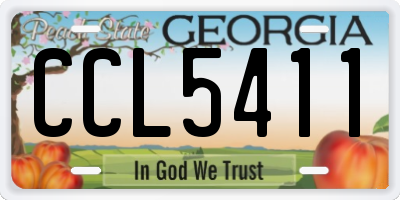 GA license plate CCL5411