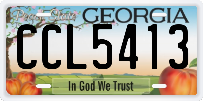 GA license plate CCL5413