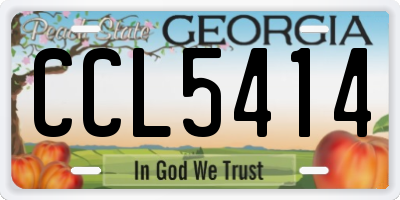GA license plate CCL5414