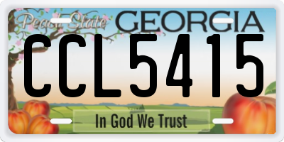 GA license plate CCL5415