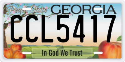 GA license plate CCL5417