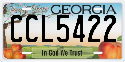 GA license plate CCL5422