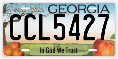 GA license plate CCL5427