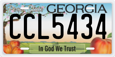 GA license plate CCL5434