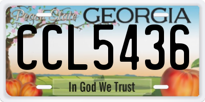 GA license plate CCL5436