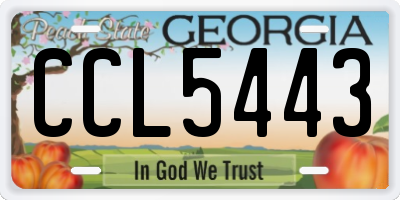 GA license plate CCL5443