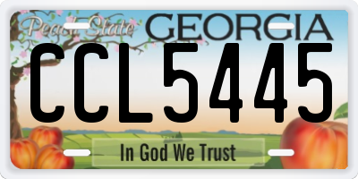 GA license plate CCL5445