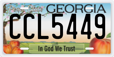 GA license plate CCL5449
