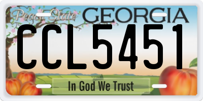 GA license plate CCL5451