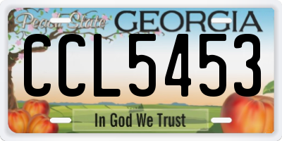GA license plate CCL5453