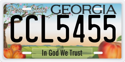 GA license plate CCL5455