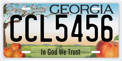 GA license plate CCL5456
